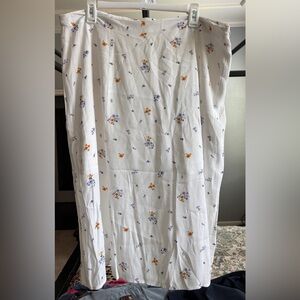 Forever 21 White Skirt with Floral Design